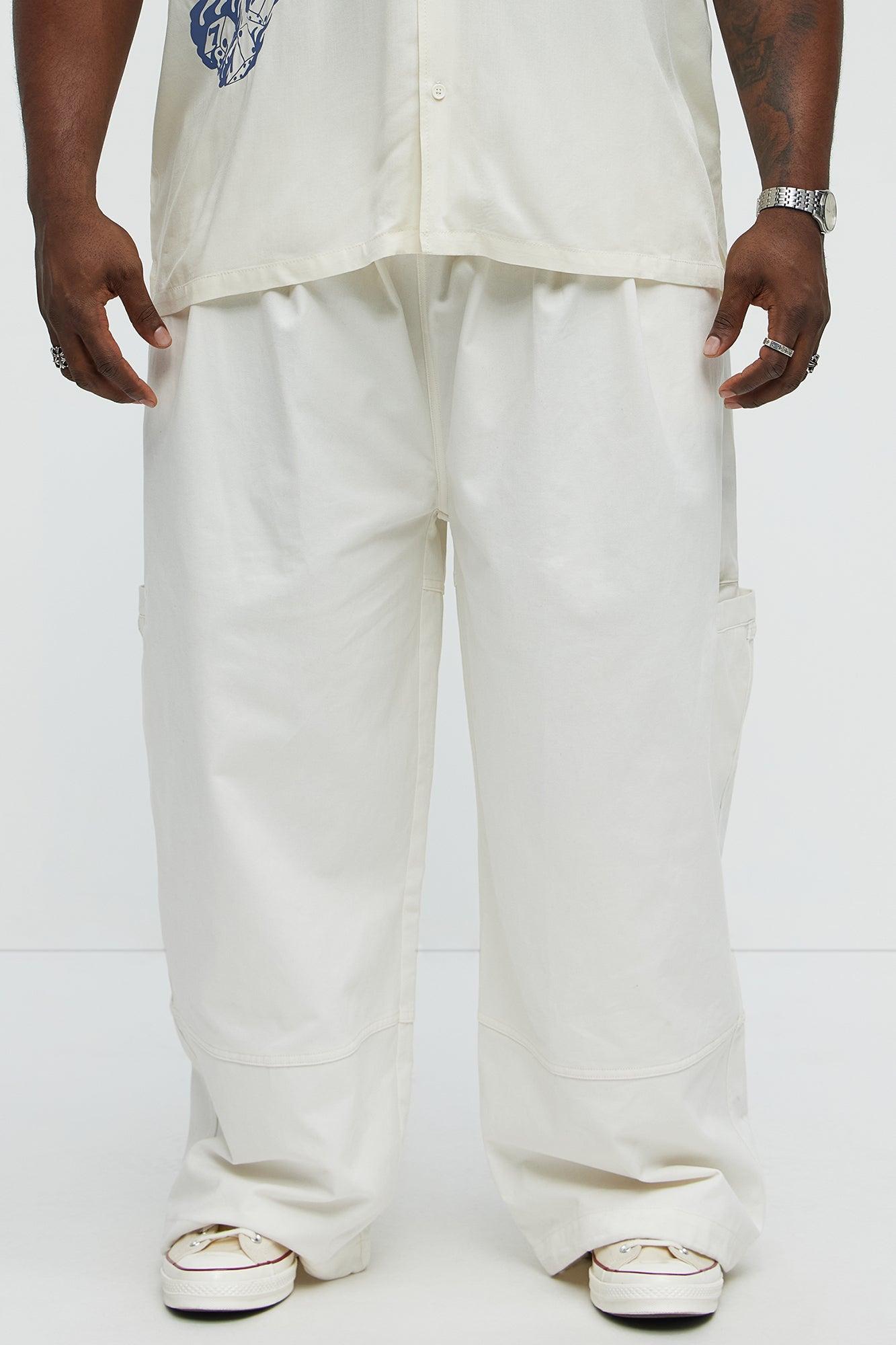 Baggy Damn Right Pants - Off White Male Product Image