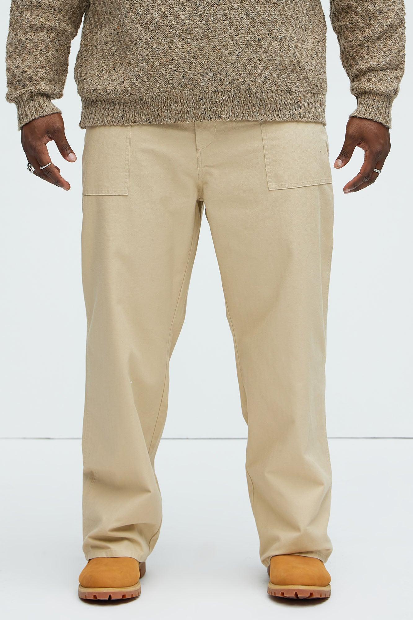 Berry Fatigue Straight Pants - Khaki Product Image
