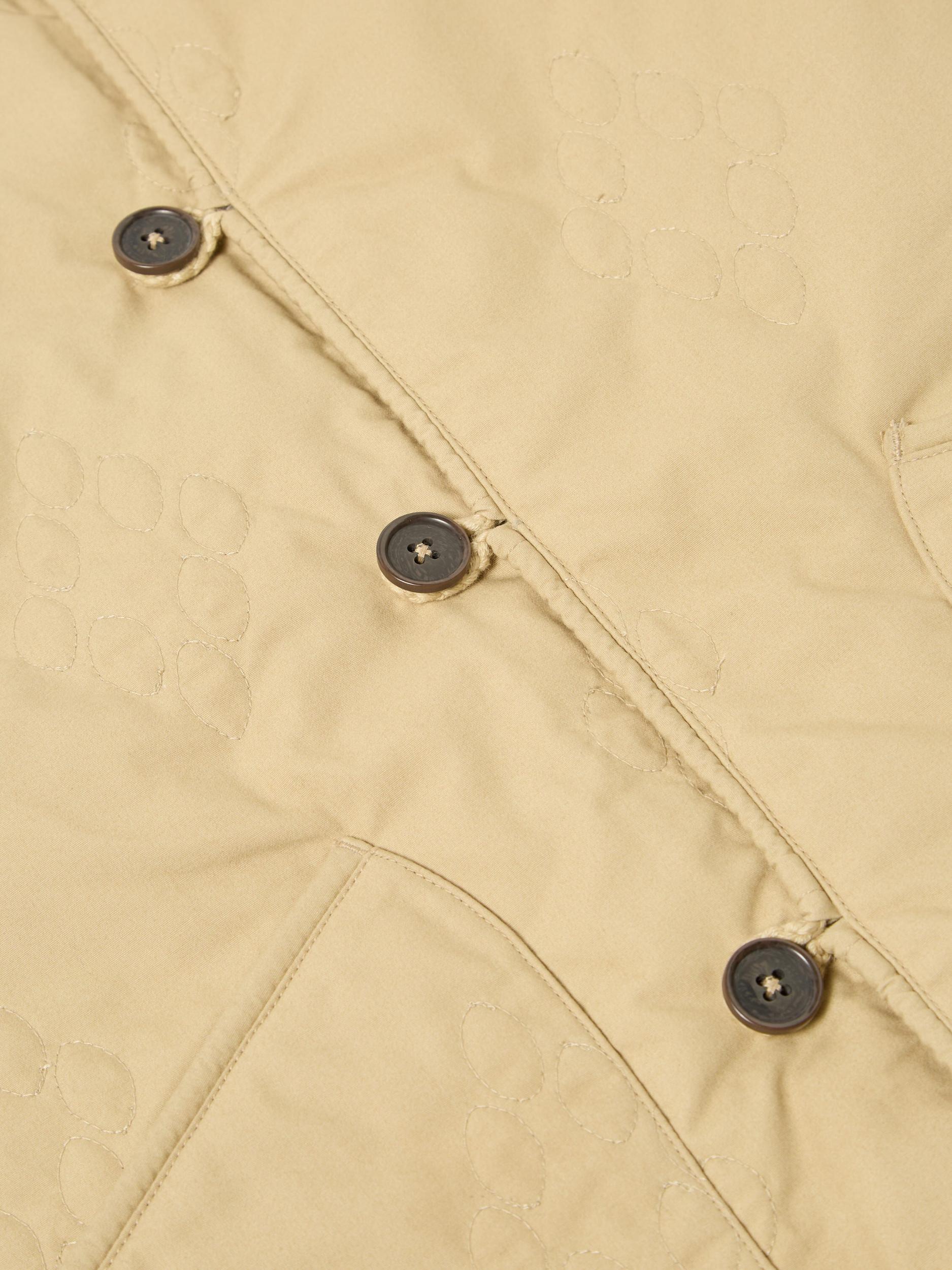 Universal Works Quilted Piped Liner Gilet in Sand Recycled Poly Tech Product Image