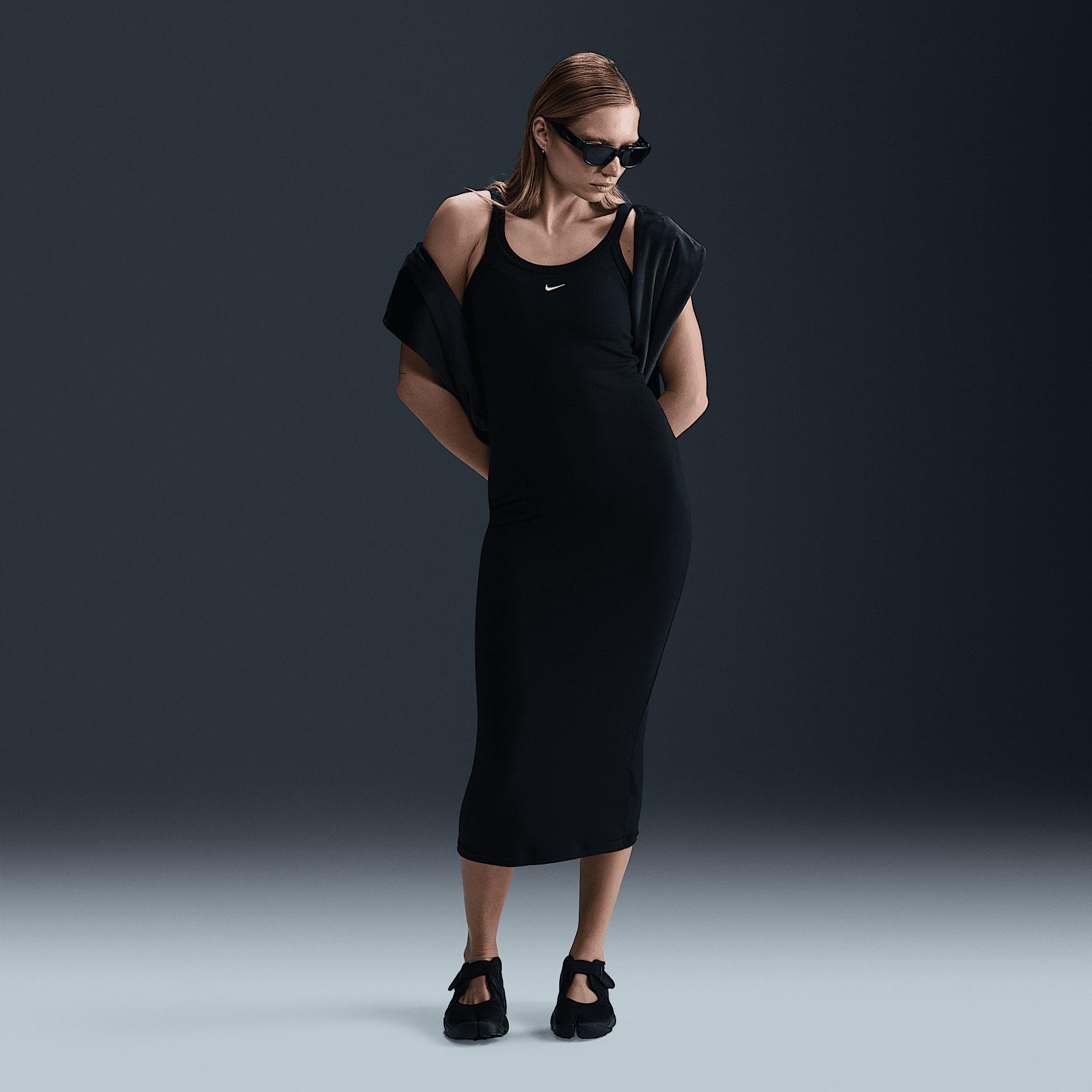 Womens Nike Sportswear Chill Knit Tight Mini-Rib Tank Top Dress | HJ0710-010 Product Image