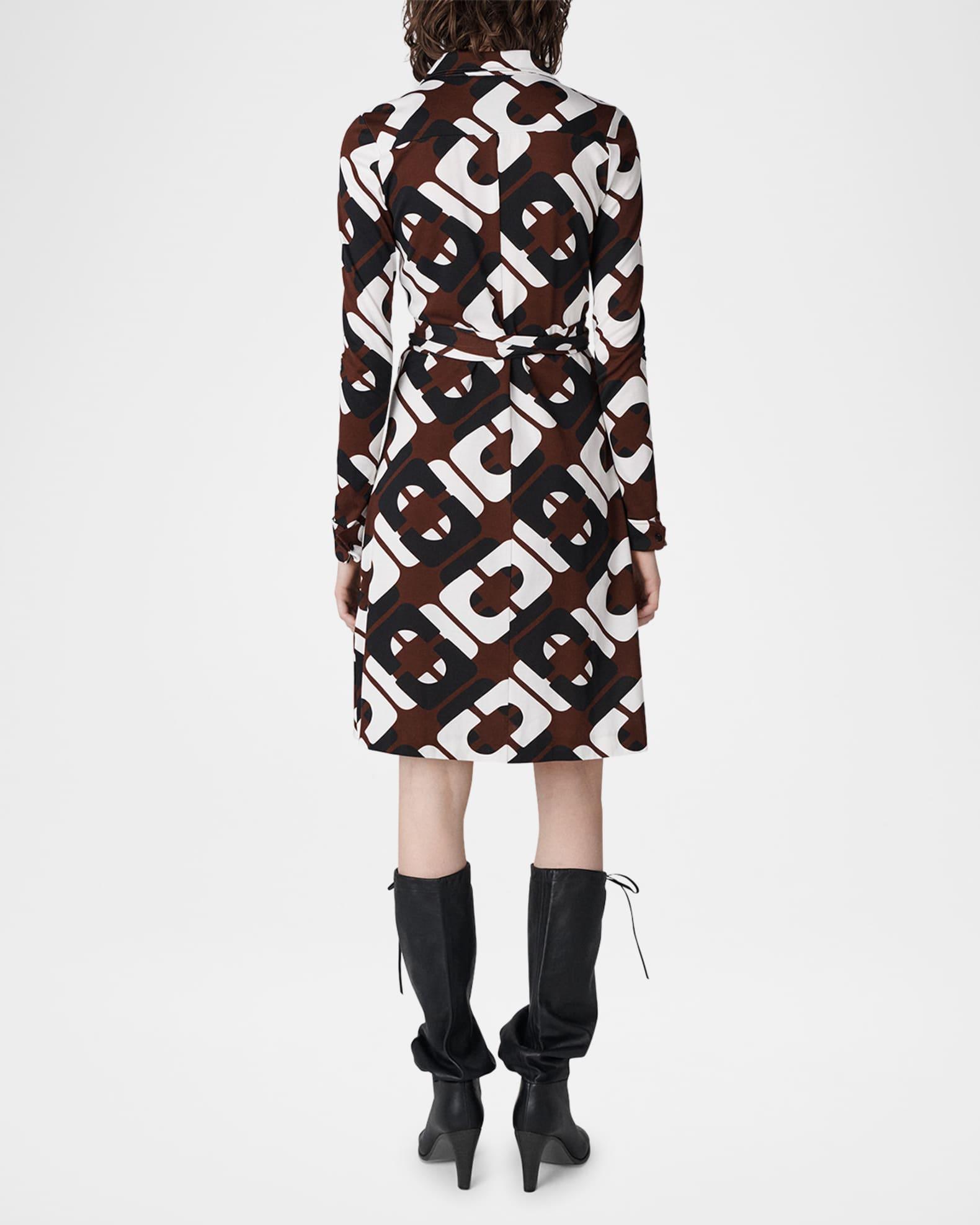 Diane Belted Geometric-Print Shirtdress Product Image