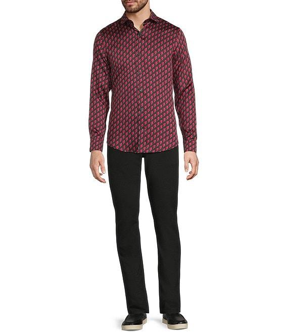 Murano The Murano Show Collection Slim Fit Lightning Print Sateen Long Sleeve Woven Shirt Product Image
