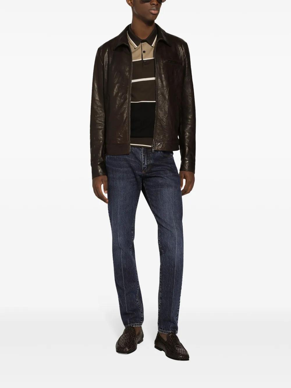 striped silk polo shirt Product Image