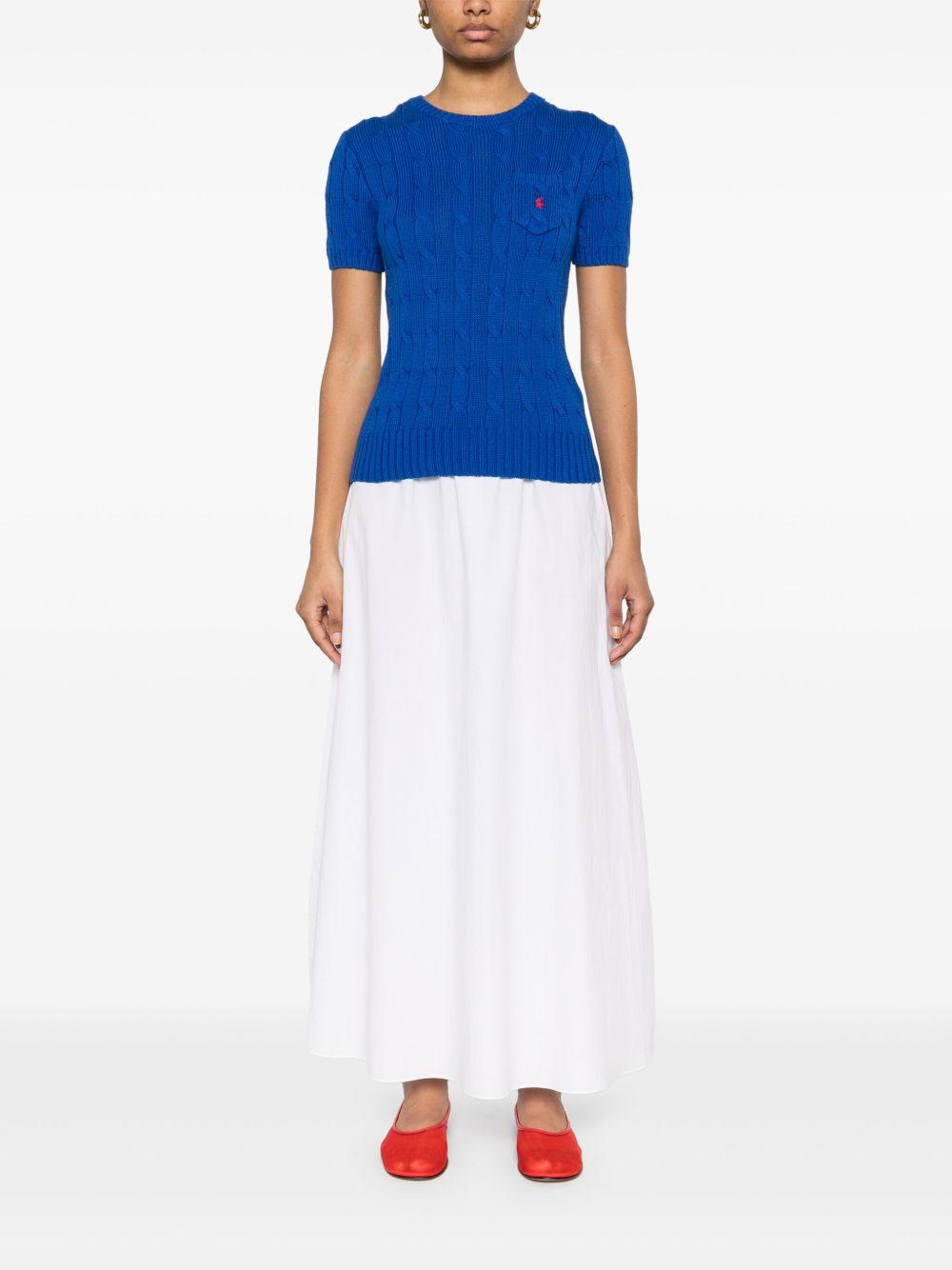 cable-knit short-sleeve top Product Image