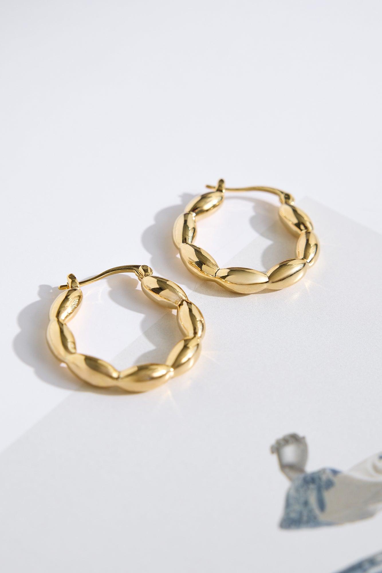 18k Gold Plated Aurelia Hoop Earrings Gold Product Image