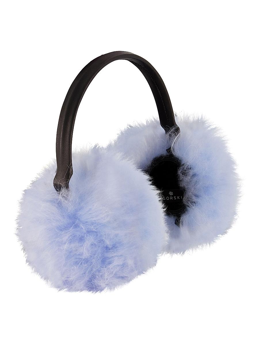 Womens Select Cashmere Goat Earmuffs with Leather Frame Product Image