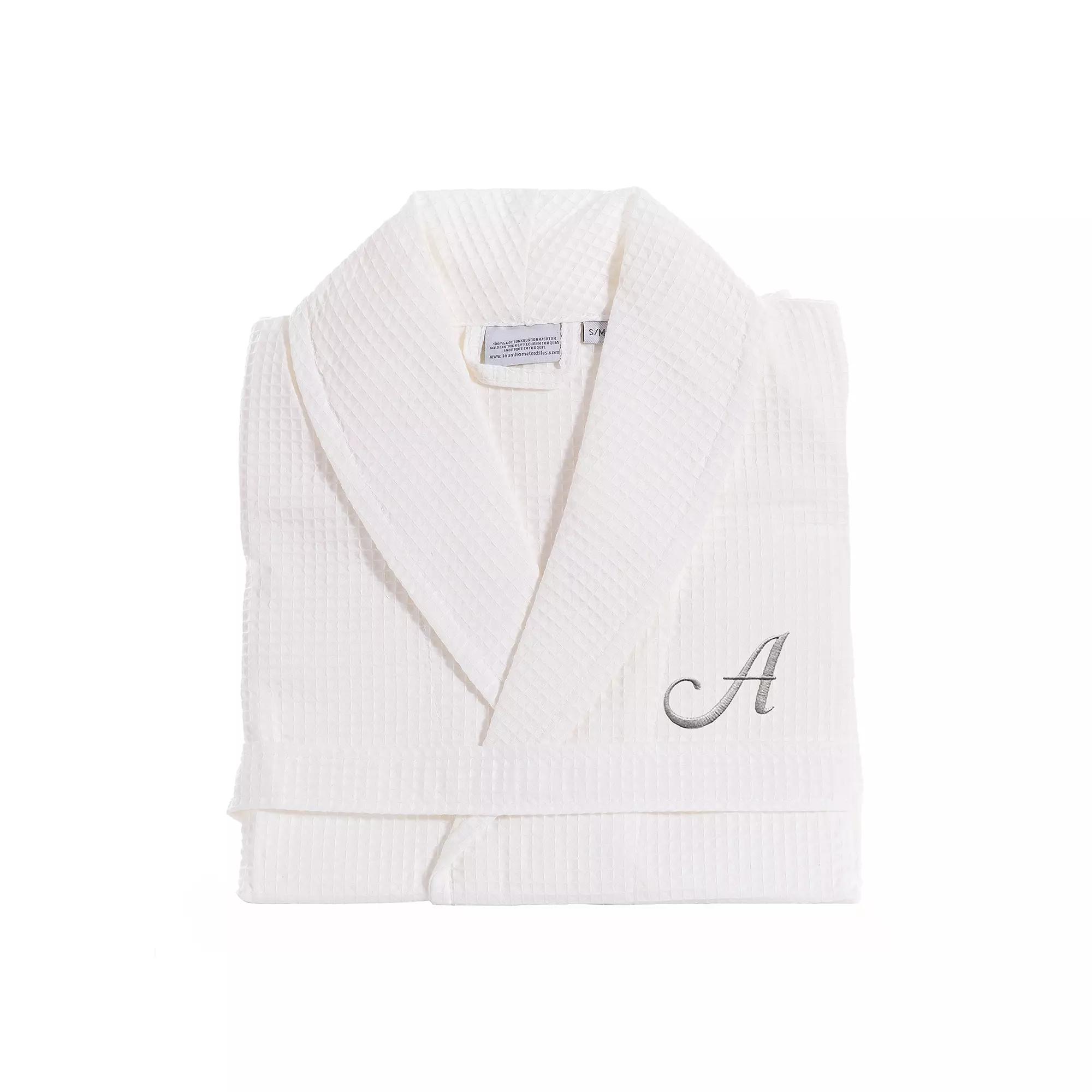 Linum Home Textiles Turkish Cotton Personalized Waffle Weave Bathrobe, Adult Unisex,  Product Image