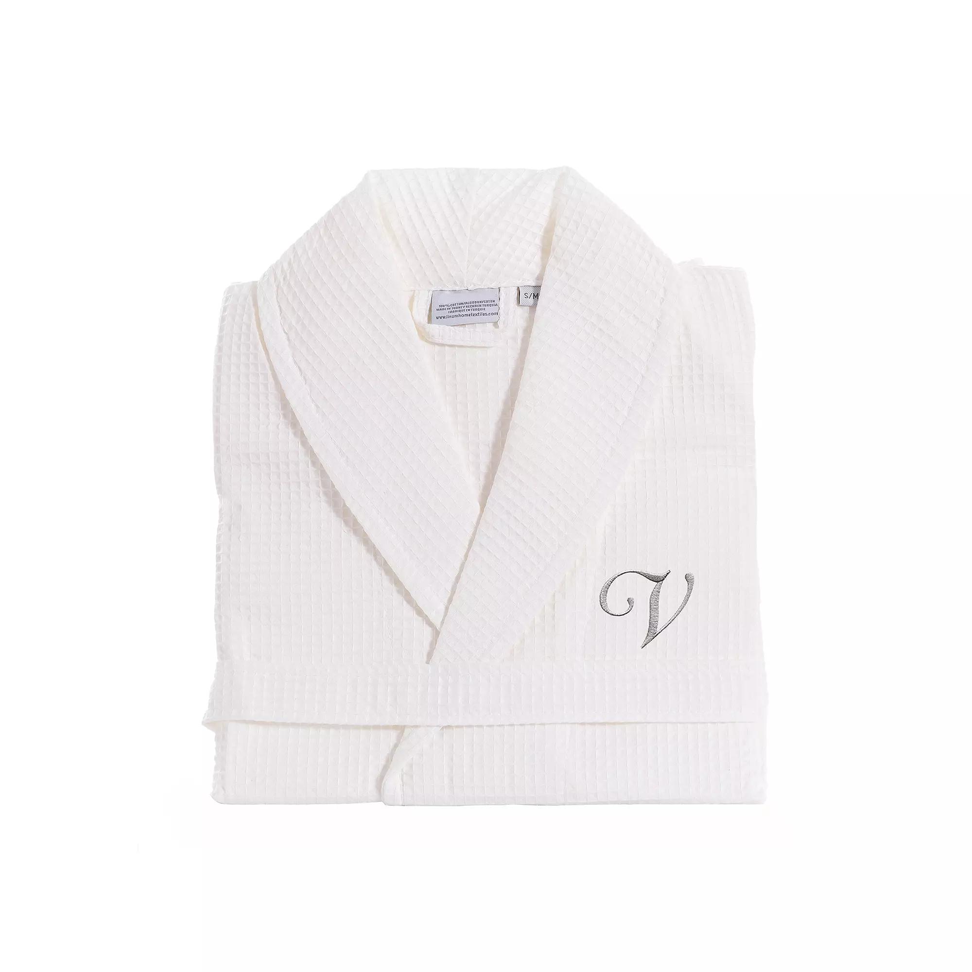 Linum Home Textiles Turkish Cotton Personalized Waffle Weave Bathrobe, Adult Unisex,  Product Image