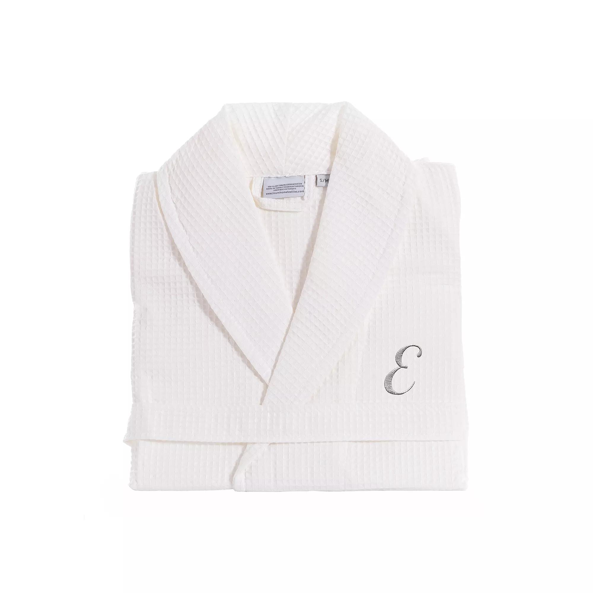 Linum Home Textiles Turkish Cotton Personalized Waffle Weave Bathrobe, Adult Unisex,  Product Image