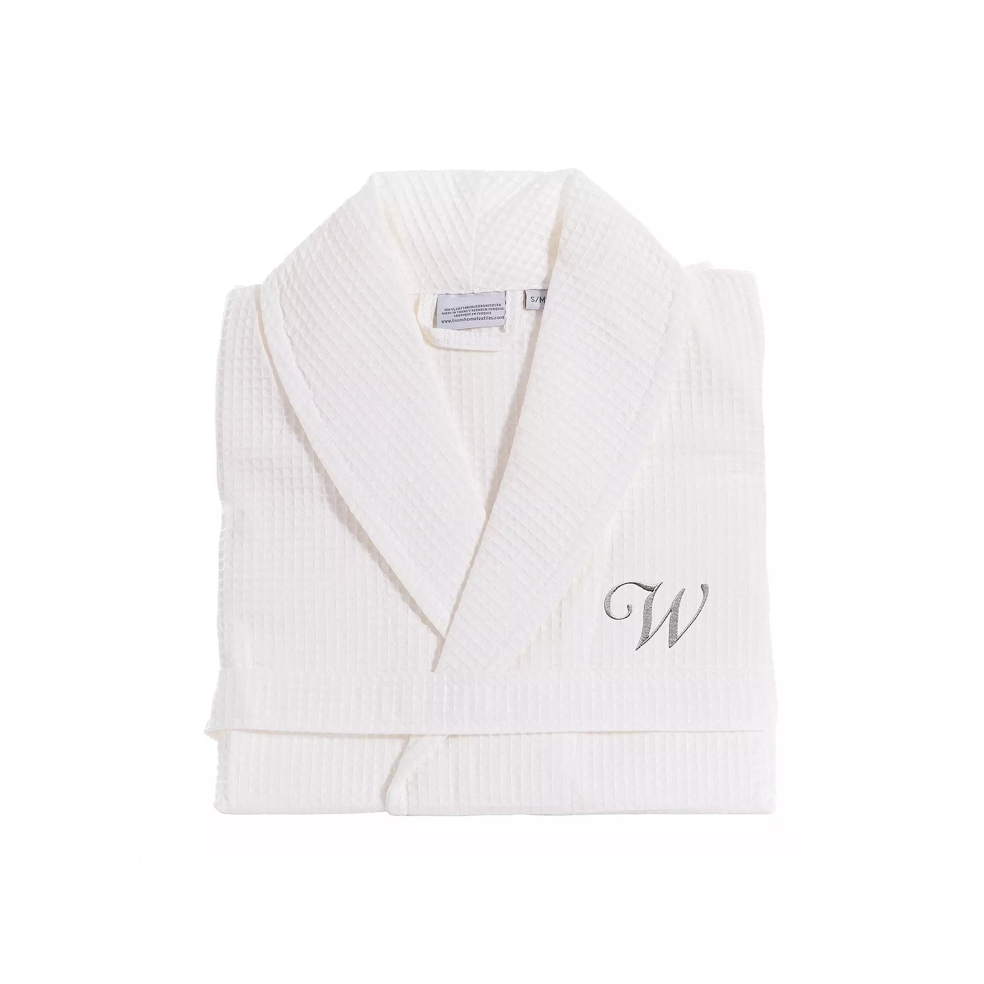 Linum Home Textiles Turkish Cotton Personalized Waffle Weave Bathrobe, Adult Unisex,  Product Image