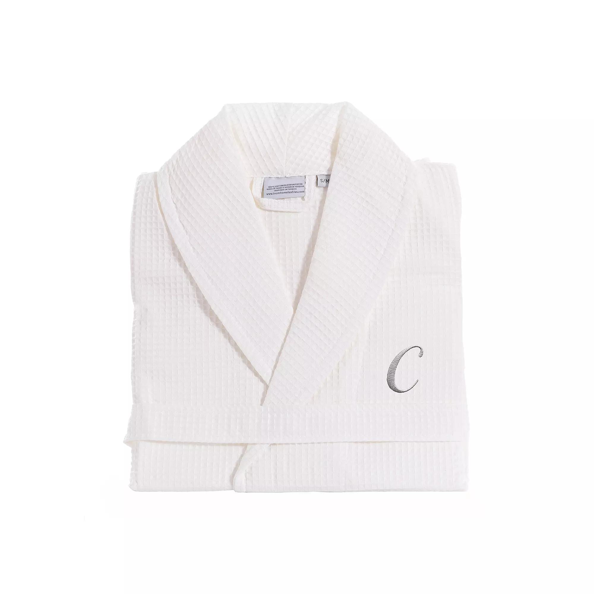 Linum Home Textiles Turkish Cotton Personalized Waffle Weave Bathrobe, Adult Unisex,  Product Image