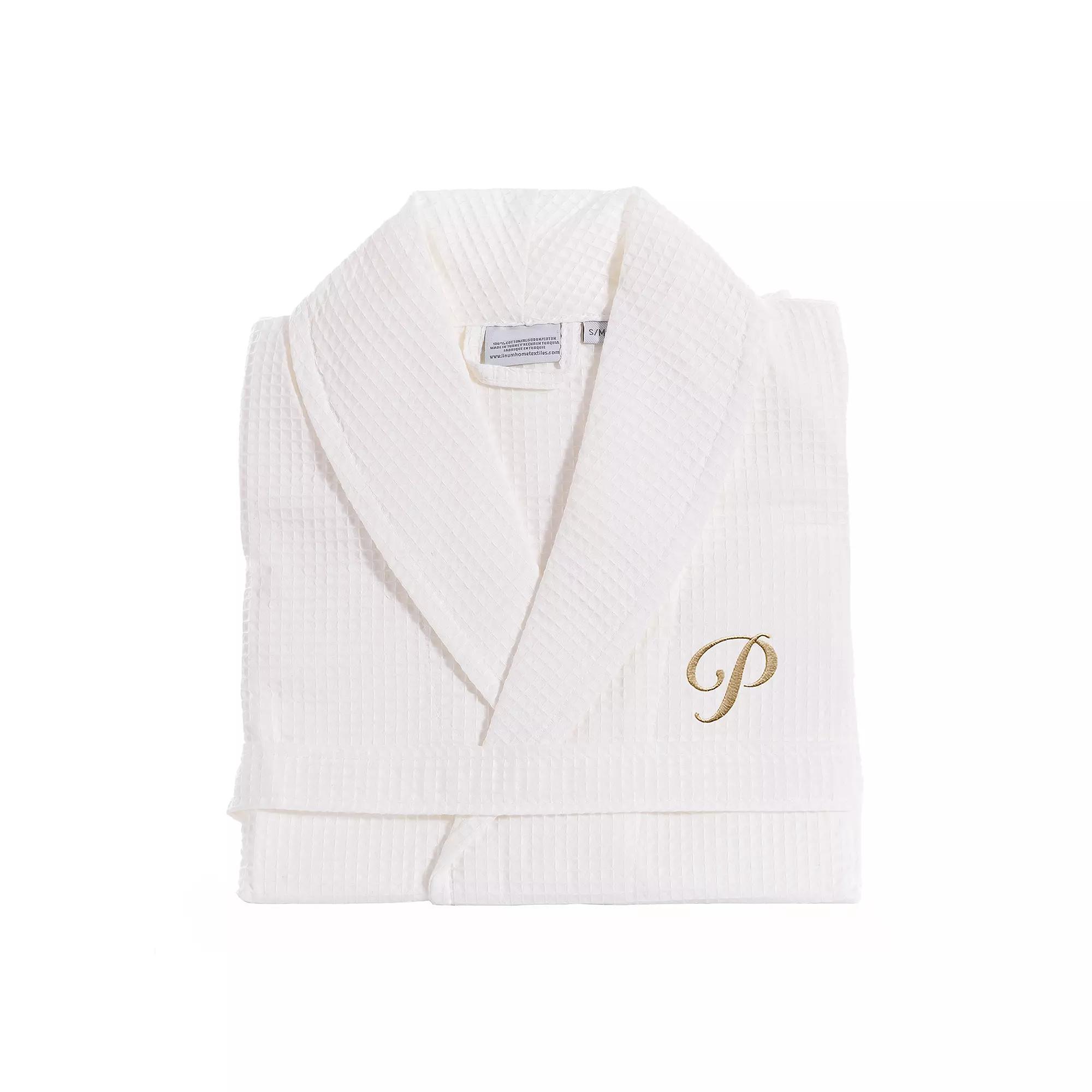 Linum Home Textiles Turkish Cotton Personalized Waffle Weave Bathrobe, Adult Unisex,  Product Image