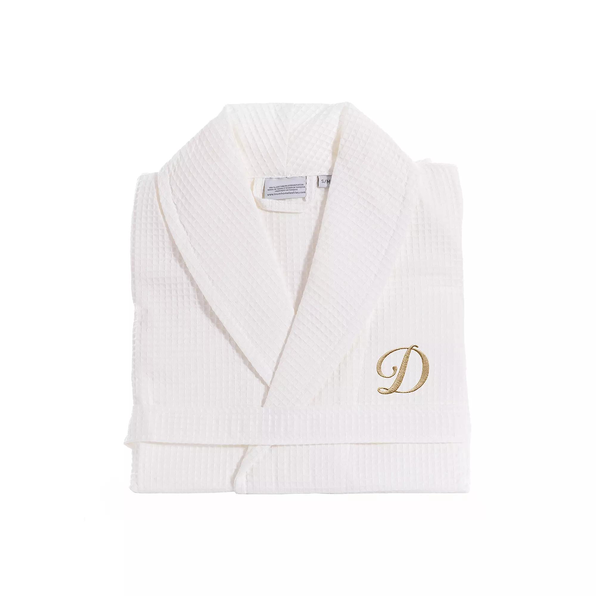 Linum Home Textiles Turkish Cotton Personalized Waffle Weave Bathrobe, Adult Unisex,  Product Image
