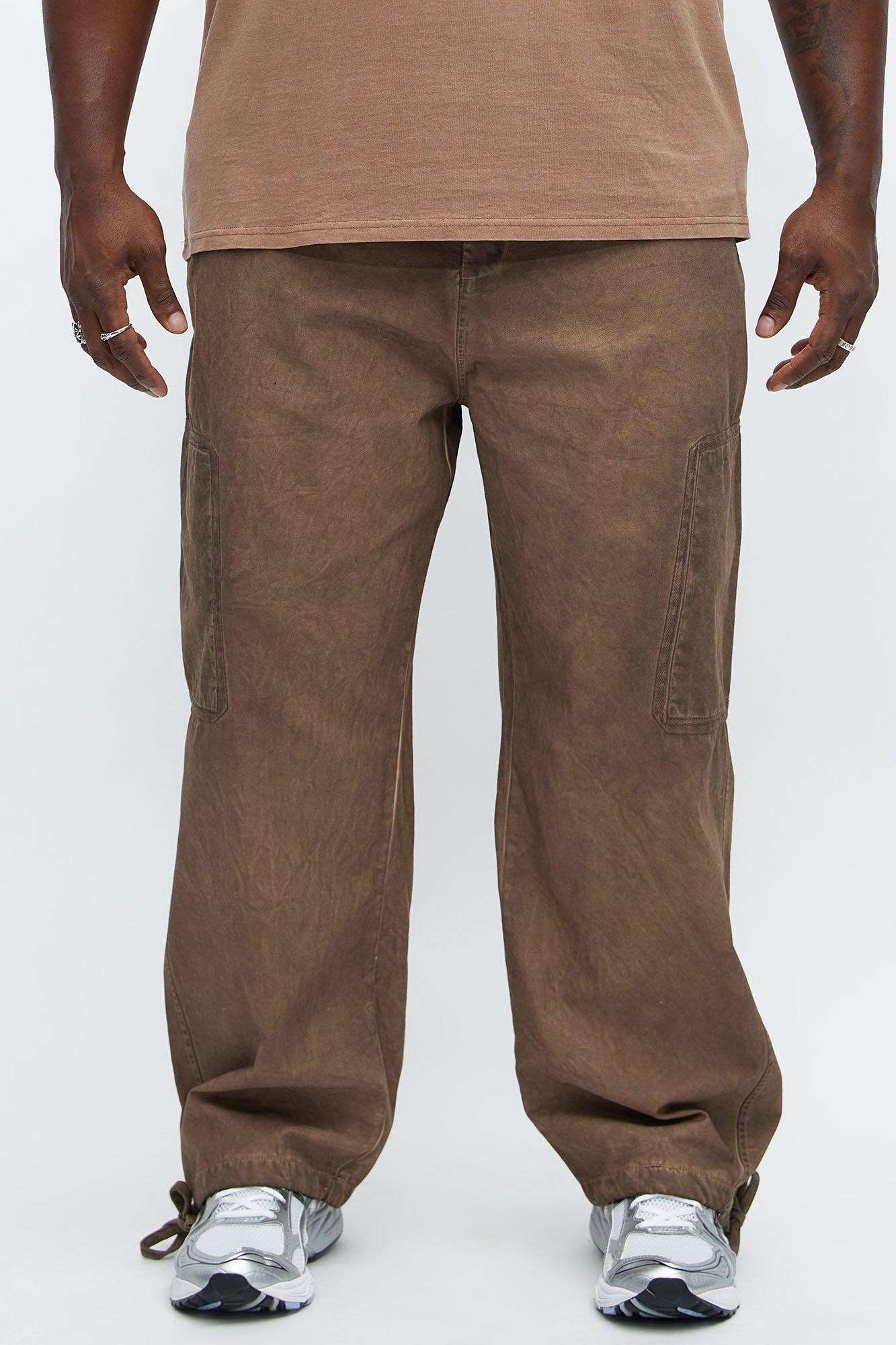 Baggy Got A Mission Dirty Distressing Pants - Brown Male Product Image