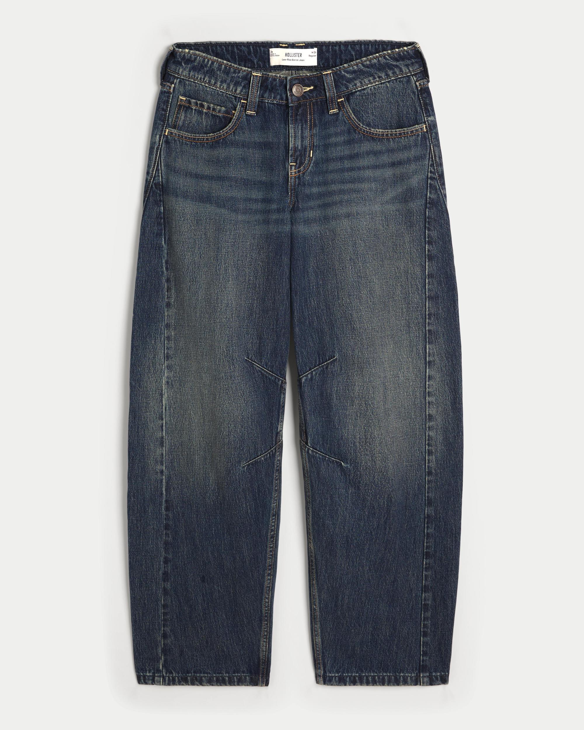 Low-Rise Light Wash Paint Splatter Barrel Jeans Product Image