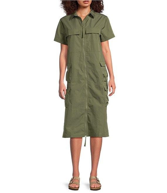 Columbia Elevated View Utility Point Collar Short Sleeve Pocketed Fit & Flare Dress Product Image