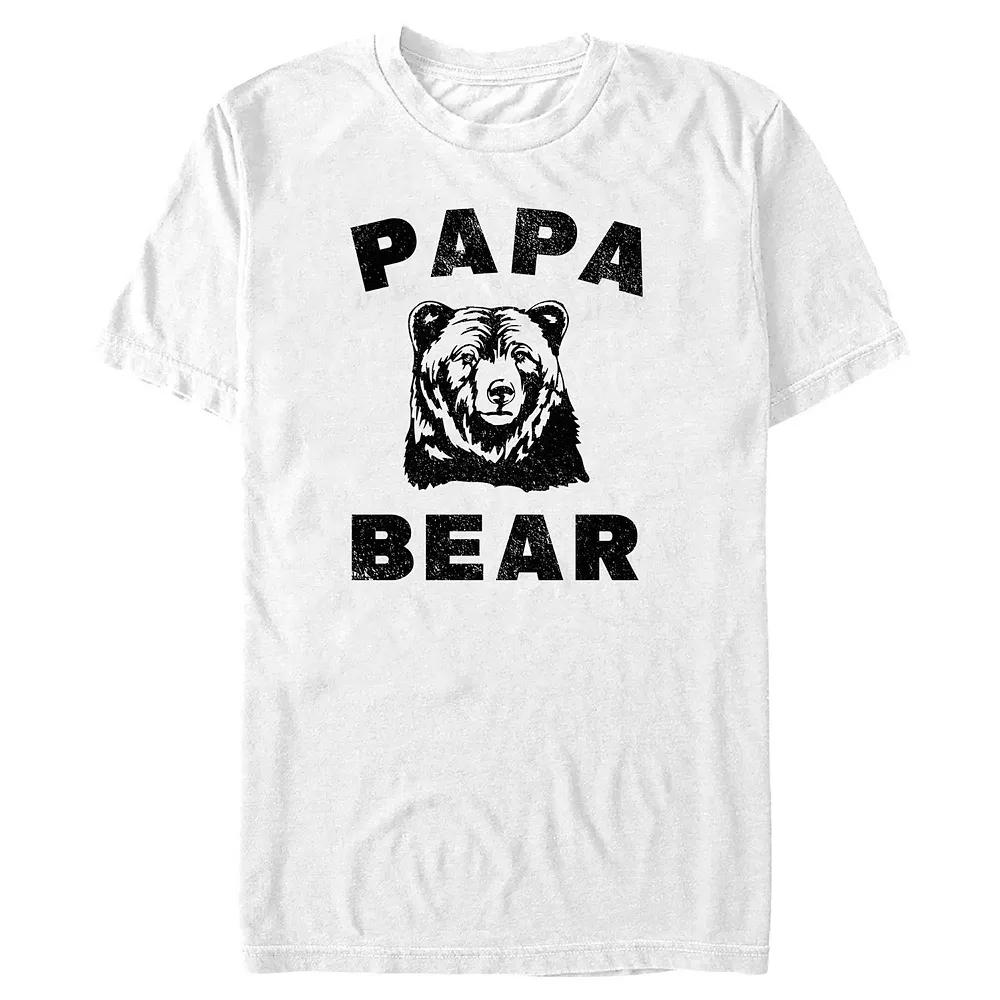 Big & Tall Papa Bear Graphic Tee, Men's, Size: XL Tall, White Product Image