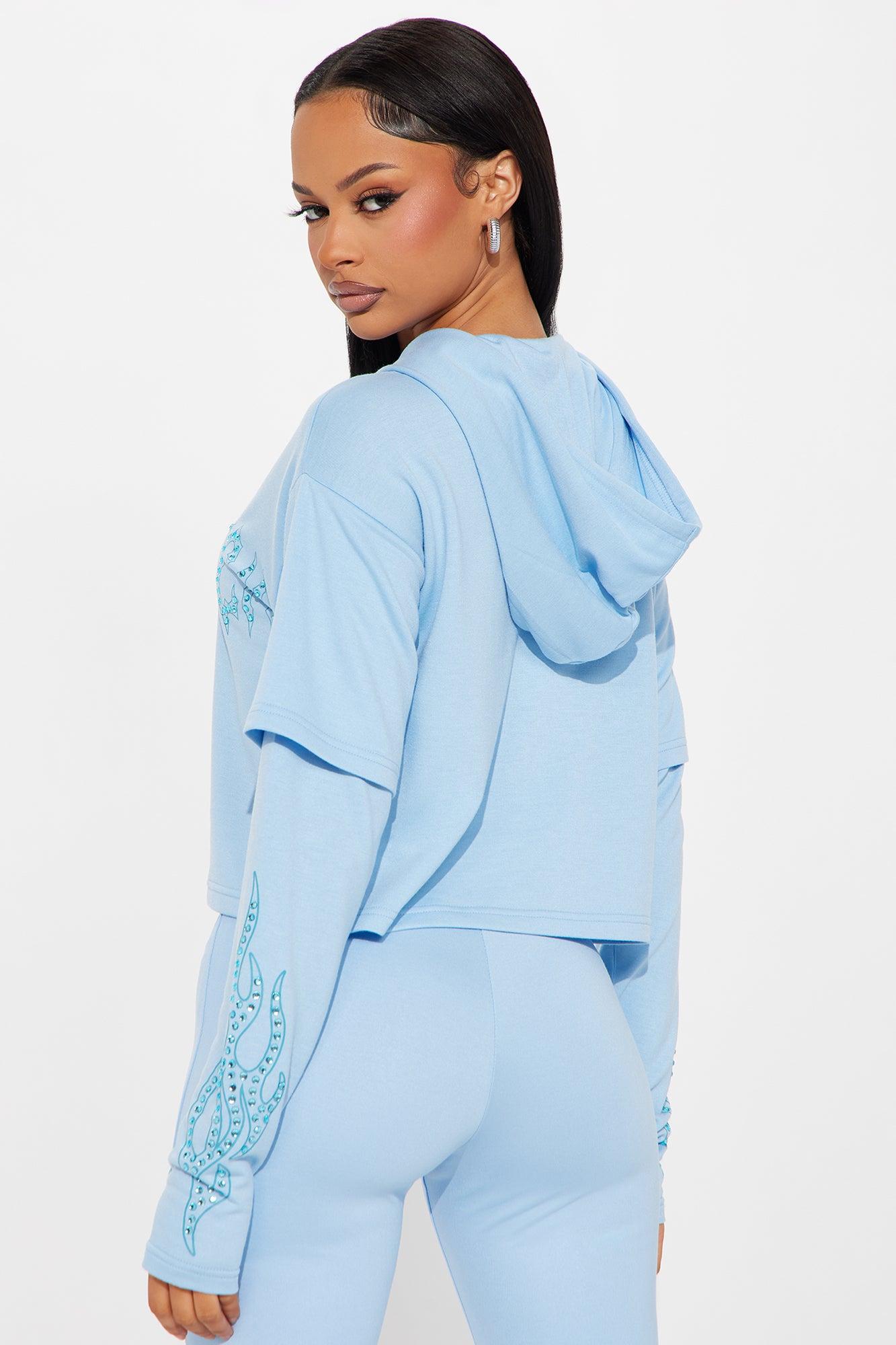 Von Dutch Fire Racer Layered Hoodie - Blue Product Image