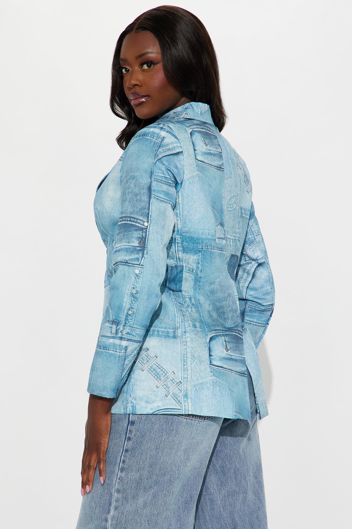 In The Mix Blazer - Blue/combo Product Image