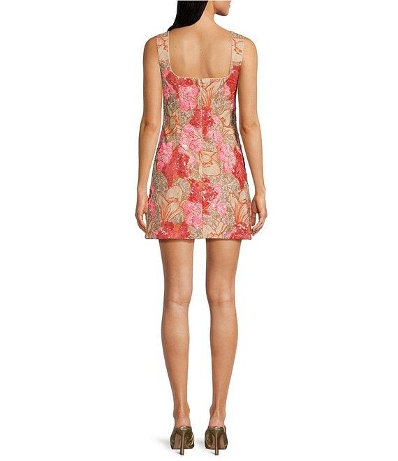 Muse by Marchesa Romy Sequin Square Neck Sleeveless A-Line Mini Dress Product Image