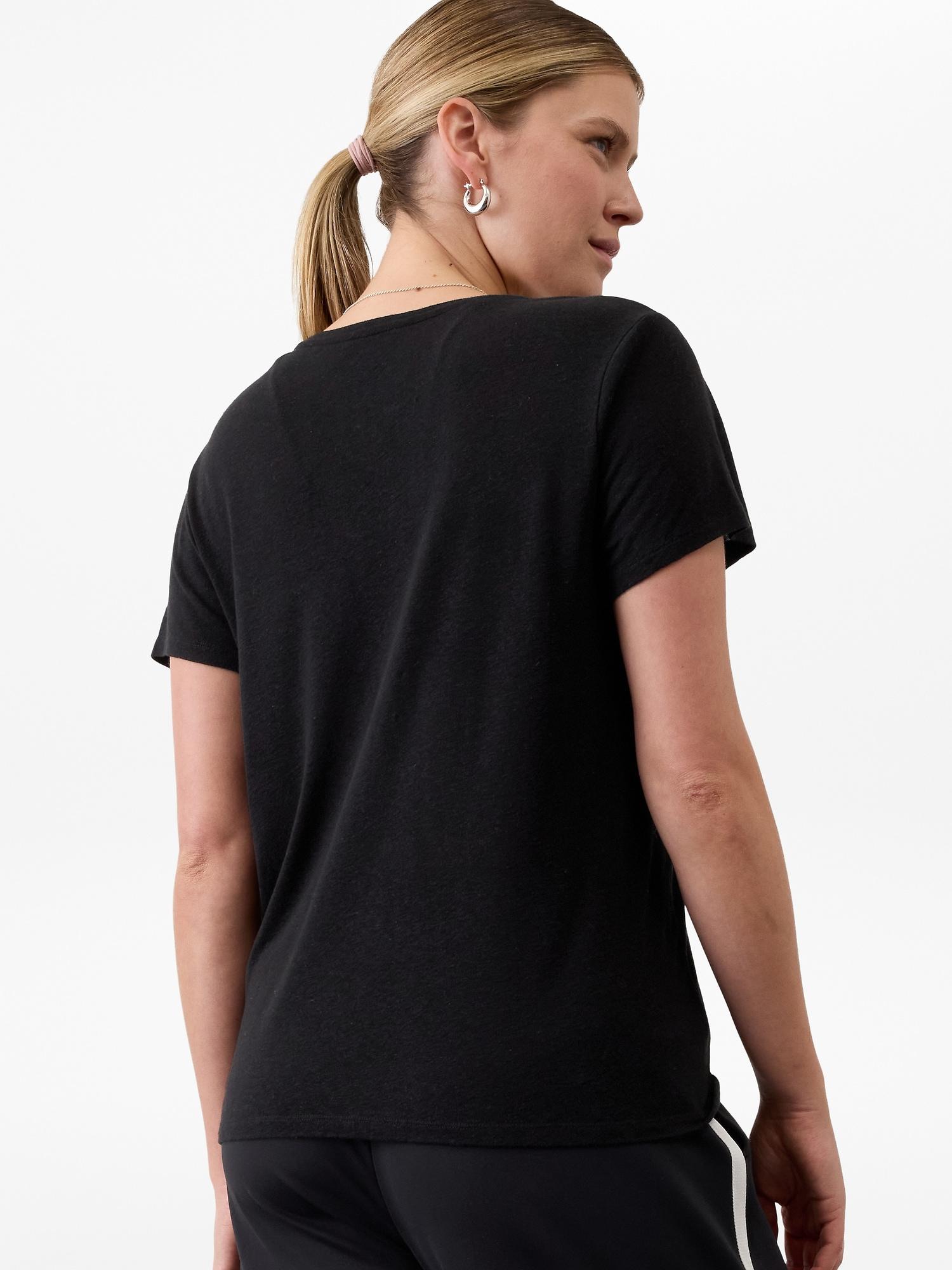 Getaway Linen Blend V-Neck Tee Product Image