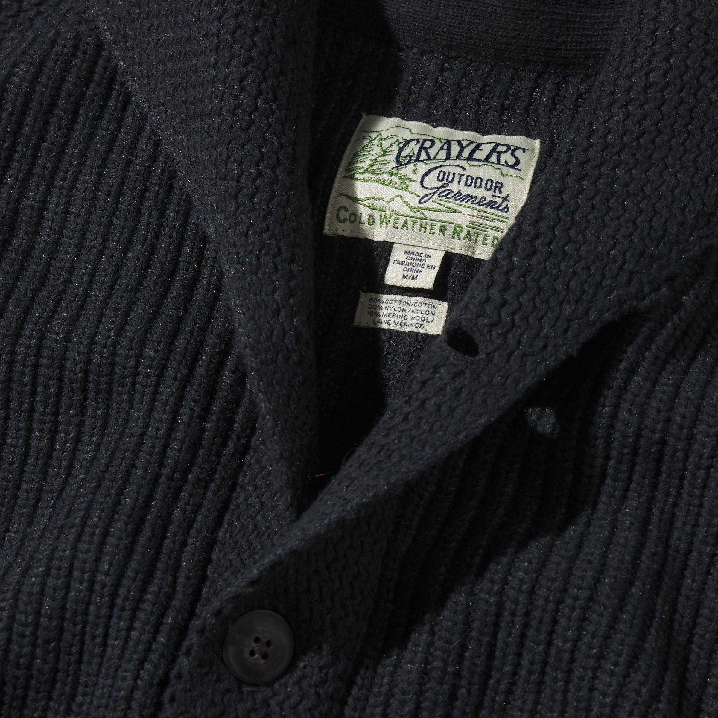 Belmont Plaited Shawl Cardigan - Black Charcoal Product Image