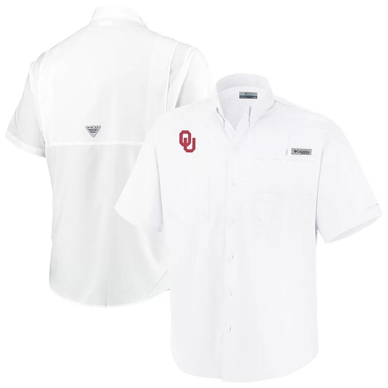 Men's Columbia White Oklahoma Sooners Big & Tall Collegiate Tamiami Button-Down Shirt,  Product Image