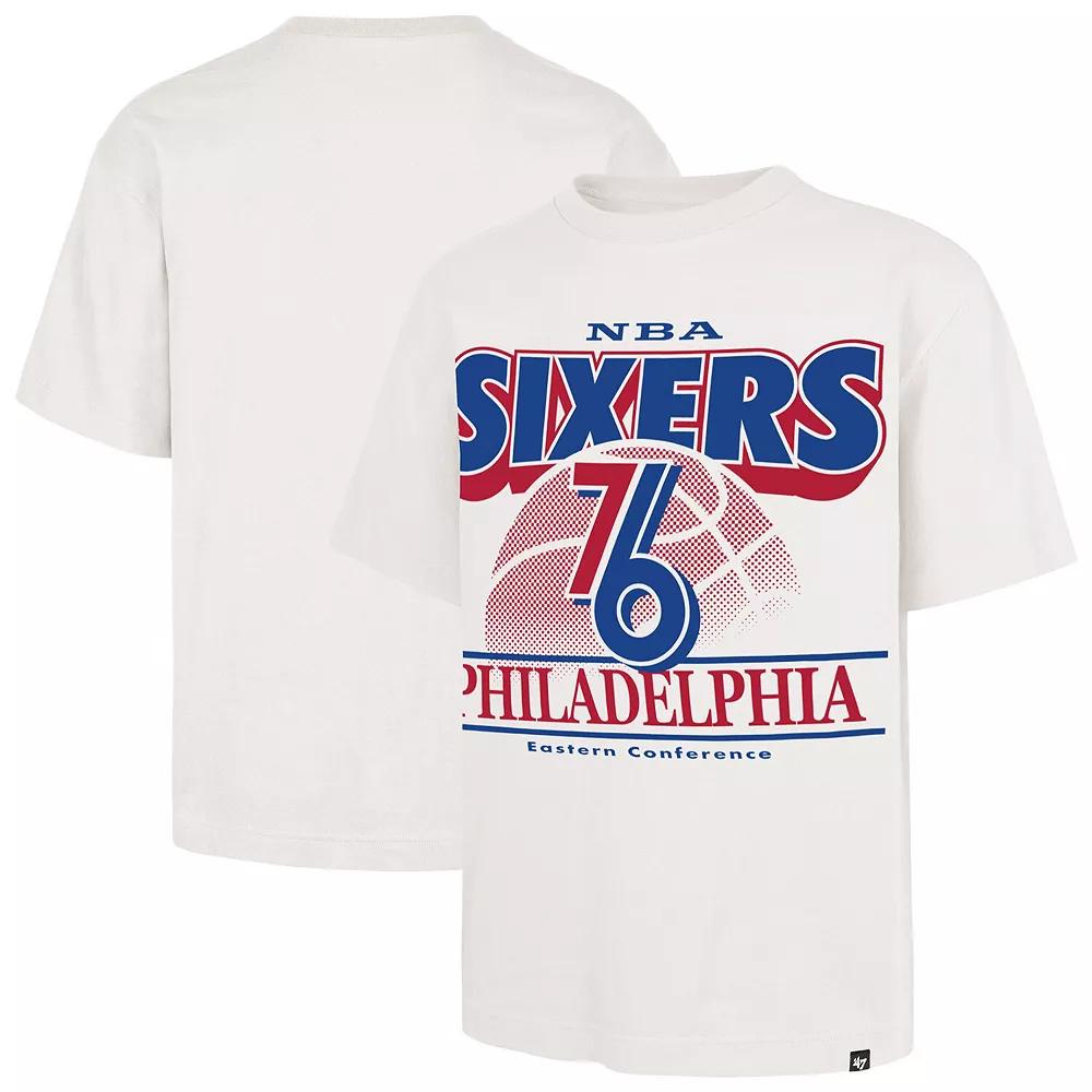 Men's '47 White Philadelphia 76ers City Edition Shifty Foundation T-Shirt,  Product Image