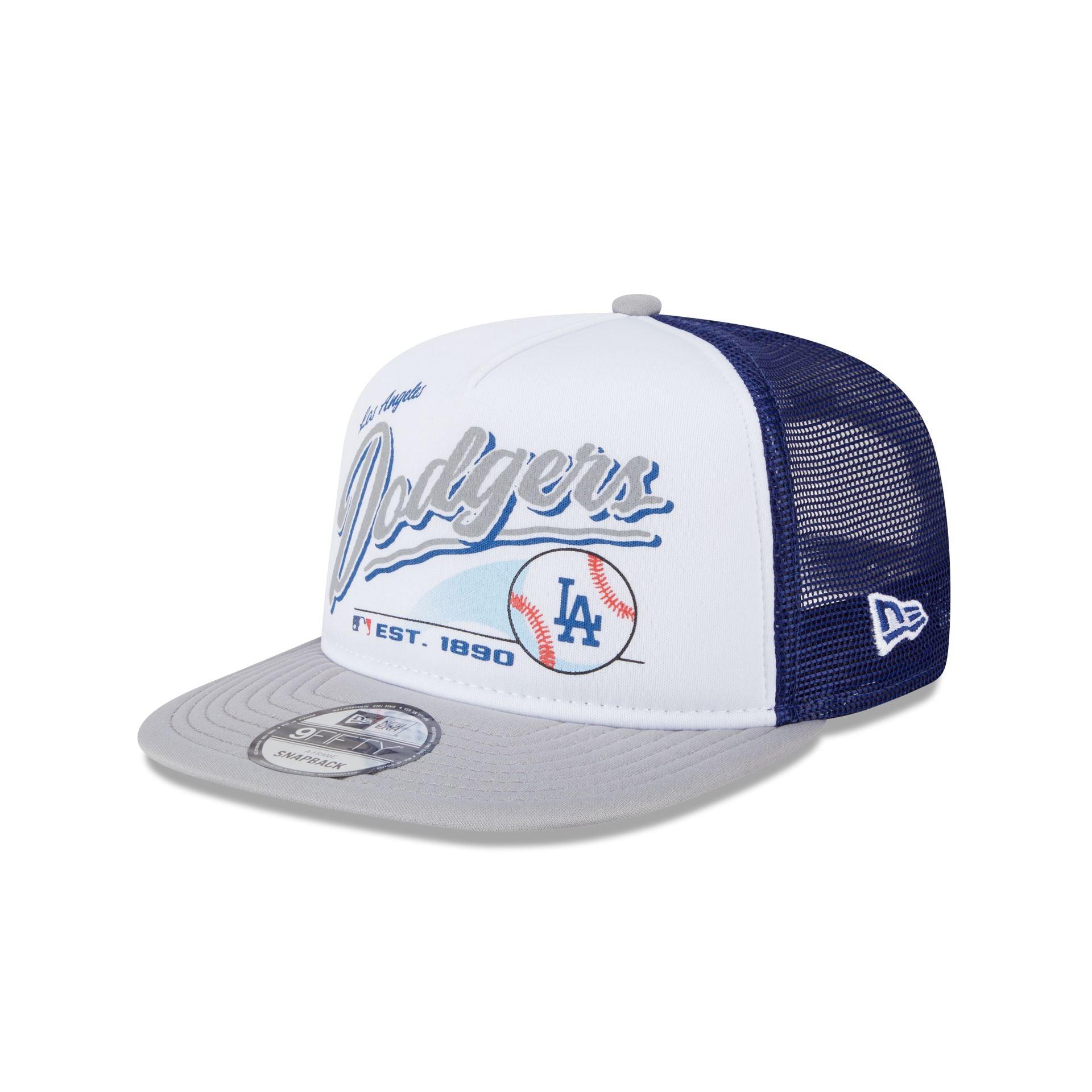 Los Angeles Dodgers Retro Script 9FIFTY A-Frame Trucker Hat Male Product Image