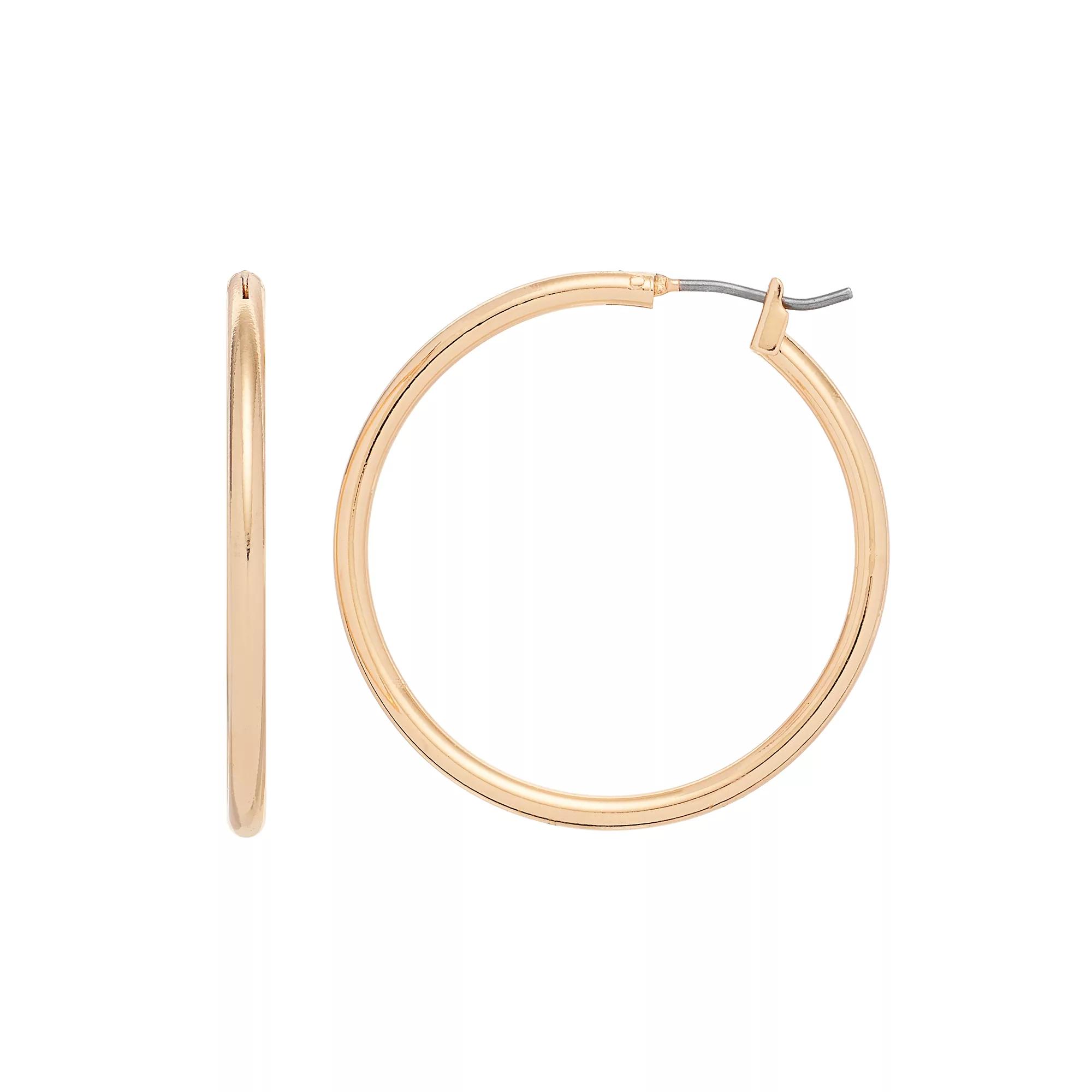 Napier Round Tube Hoop Earrings, Women's, Gold Tone Product Image