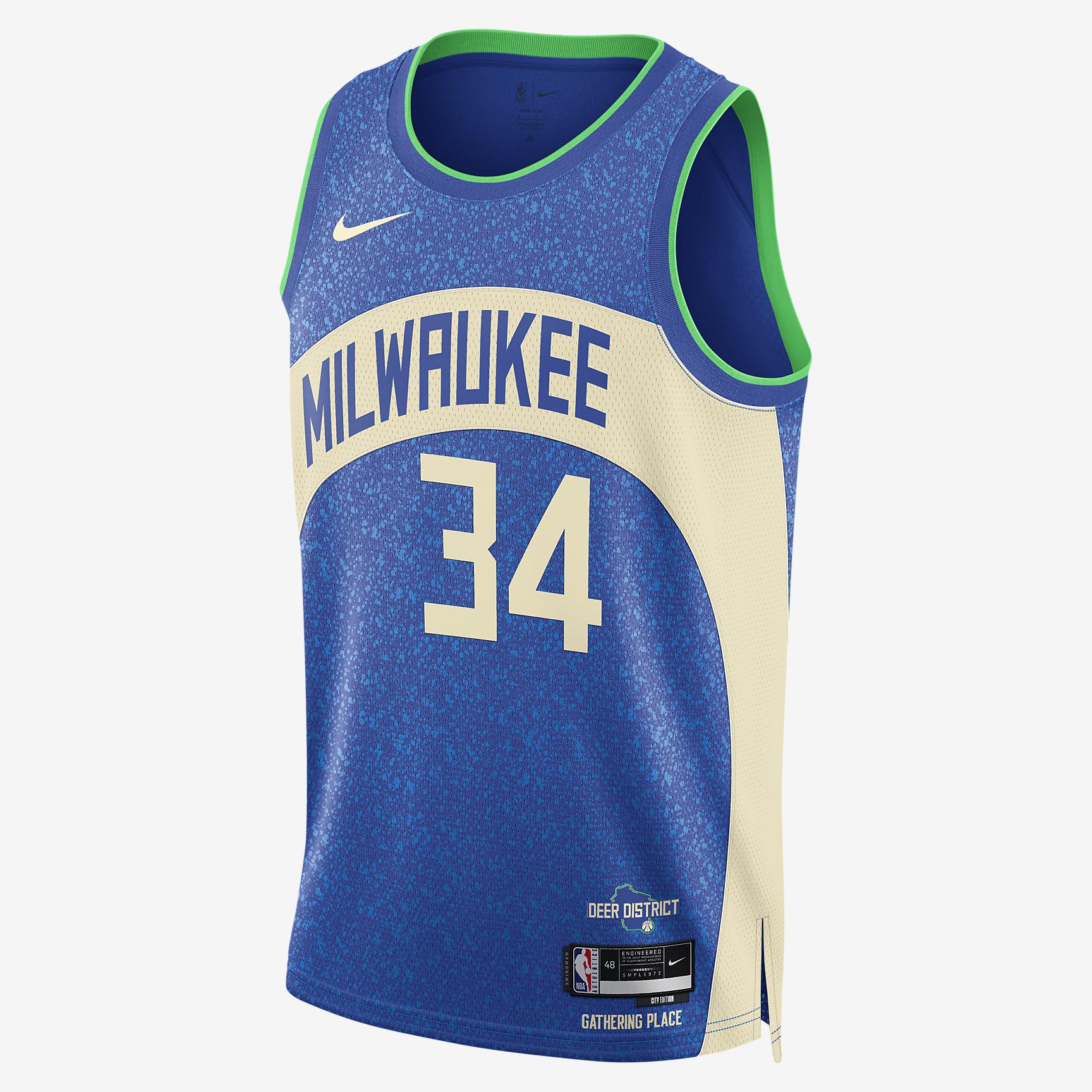 Giannis Antetokounmpo Milwaukee Bucks City Edition 2023/24 Men's Nike Dri-FIT NBA Swingman Jersey Product Image