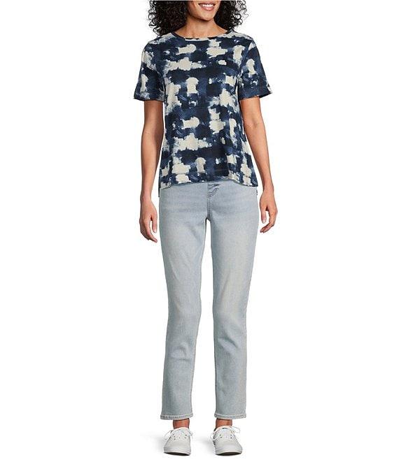 Westbound Painterly Streaks Short Sleeve Crew Neck Top Product Image