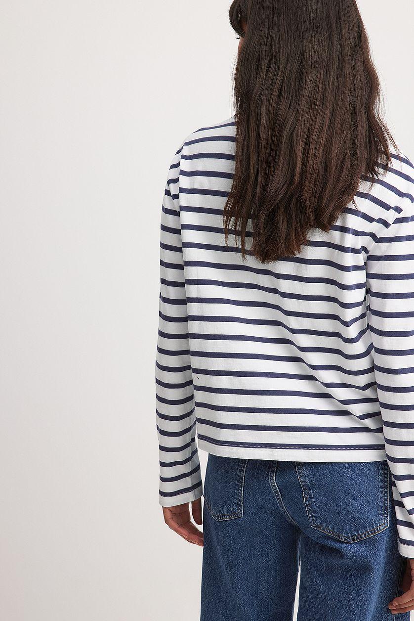 Striped Oversized Long Sleeved Top Product Image