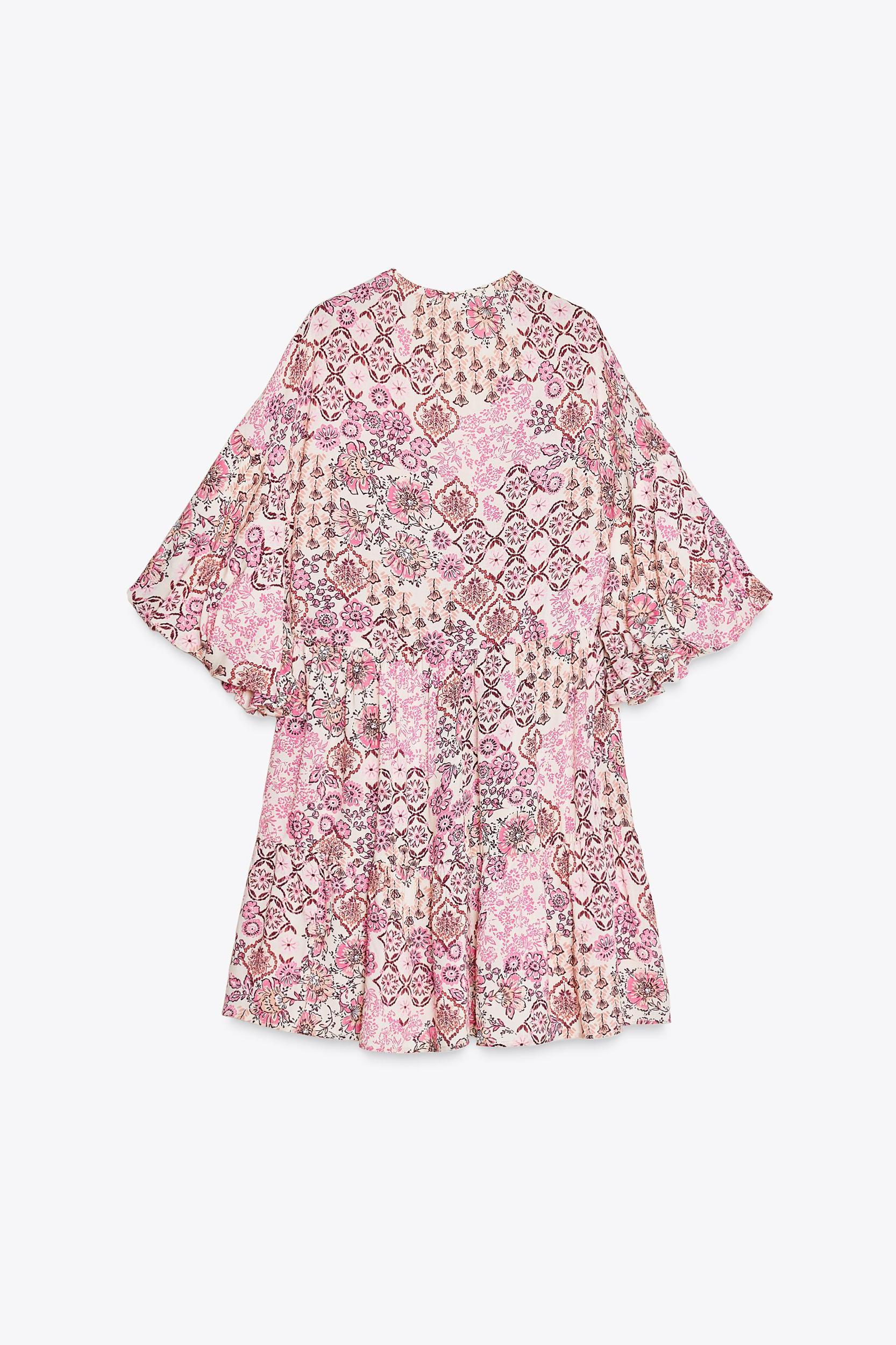 PUFF SLEEVE PRINT DRESS Product Image