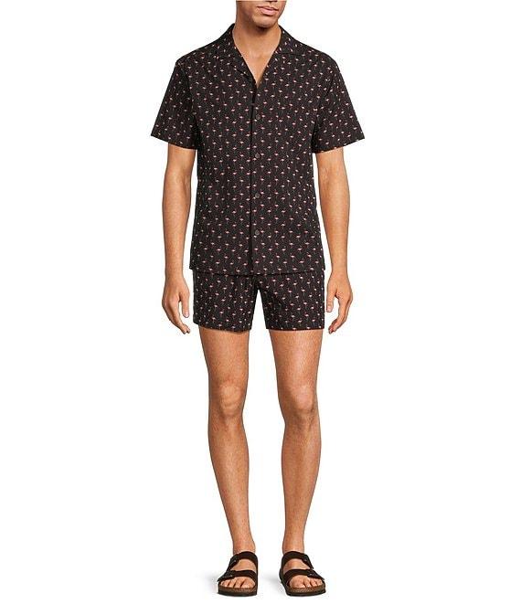 Caribbean Big & Tall Mini Flamingo Cabana Woven Top Product Image