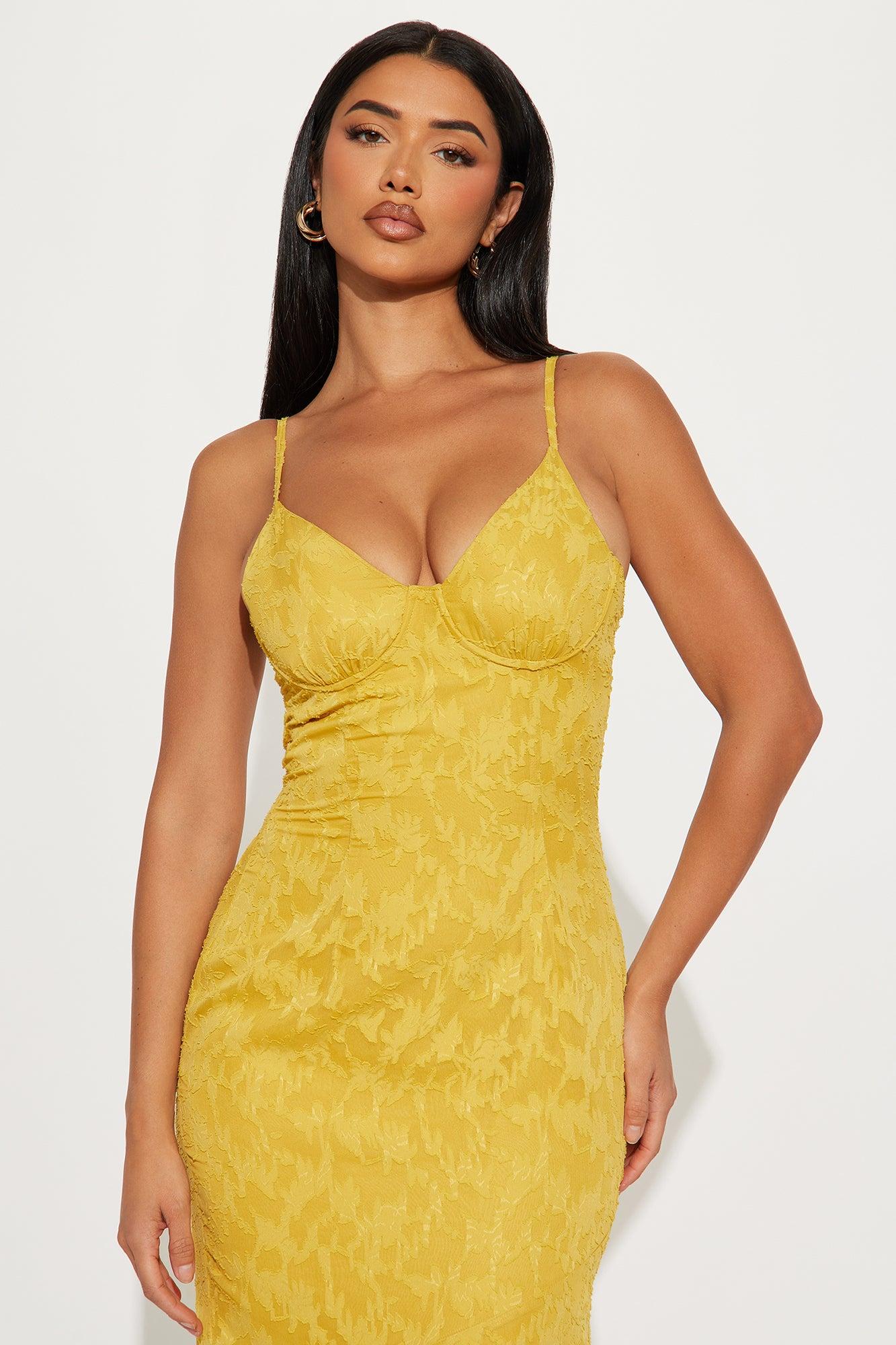 Oh So Sweet Chiffon Maxi Dress - Yellow Product Image