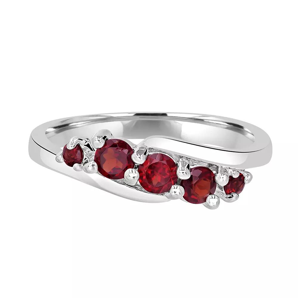 Gemistry Sterling Silver Stone Wave Ring, Women's,  Product Image