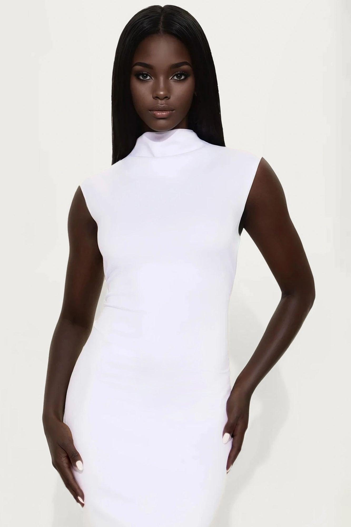 Angelie Sleeveless Mini Dress - White Female Product Image