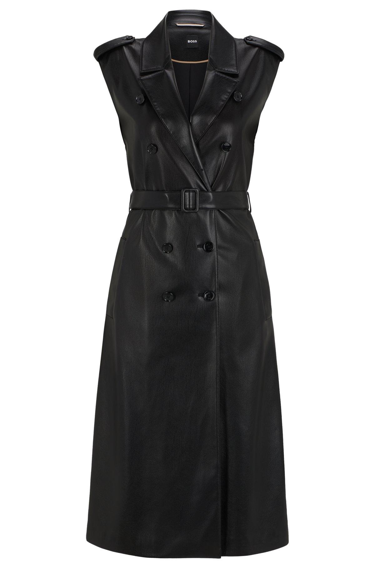 Faux-leather dress with double-breasted front Product Image