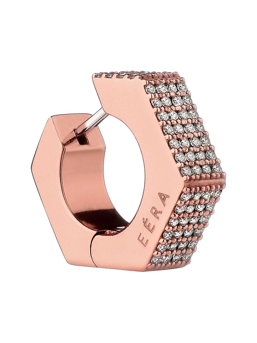 Womens Dado 18K White Gold & Diamond Hoop Earring Product Image