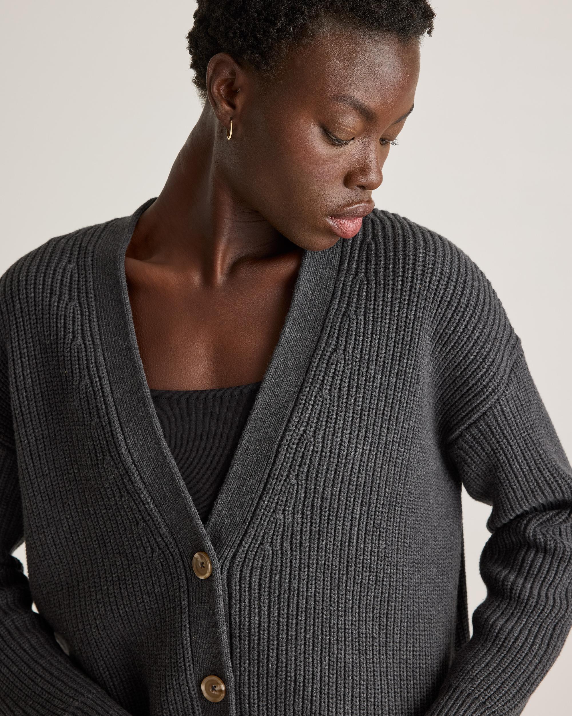 Quince | Women's Oversized Boyfriend Cardigan Sweater Size XS, Organic Cotton Product Image