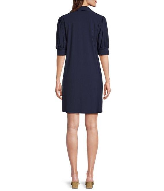 Jude Connally Emerson Jude Cloth Knit Point Collar Puffed Sleeve Shift Dress Product Image