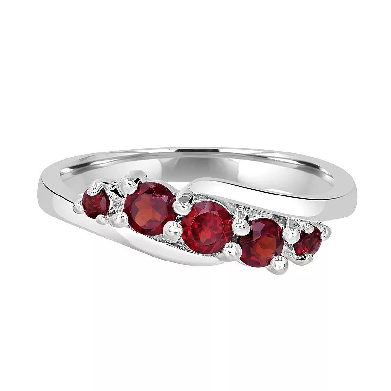 Gemistry Sterling Silver Stone Wave Ring, Women's,  Product Image