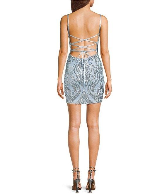 B. Darlin Sequin Open Back Bodycon Dress Product Image