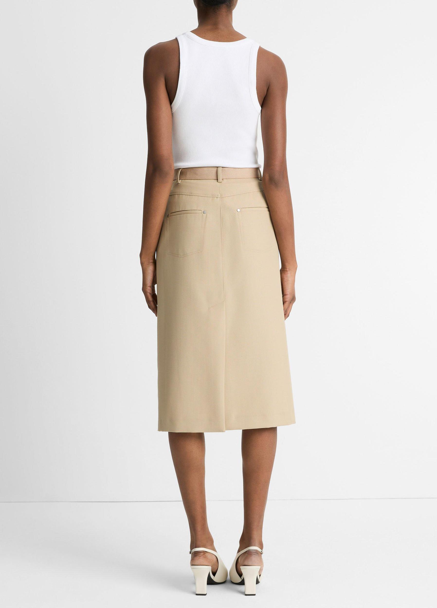 Belted Italian Canvas Skirt Product Image