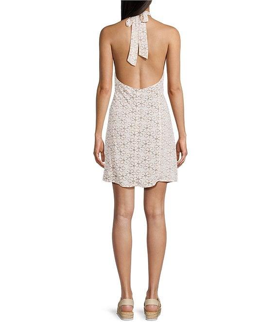 Roxy Ocean Boulevard Sleeveless Halter V-Neck Flower-Printed Dress Product Image