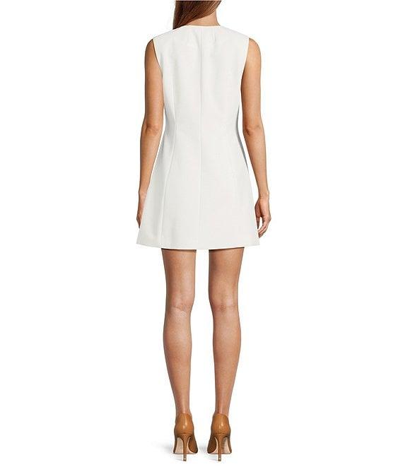 Antonio Melani Gianna Twill Round Neck Sleeveless Button Front Dress Product Image
