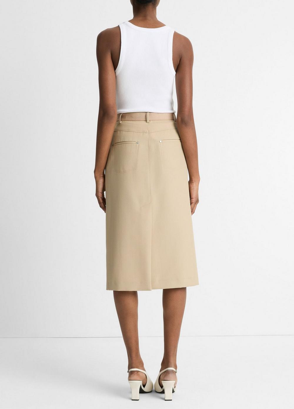 Belted Italian Canvas Skirt Product Image