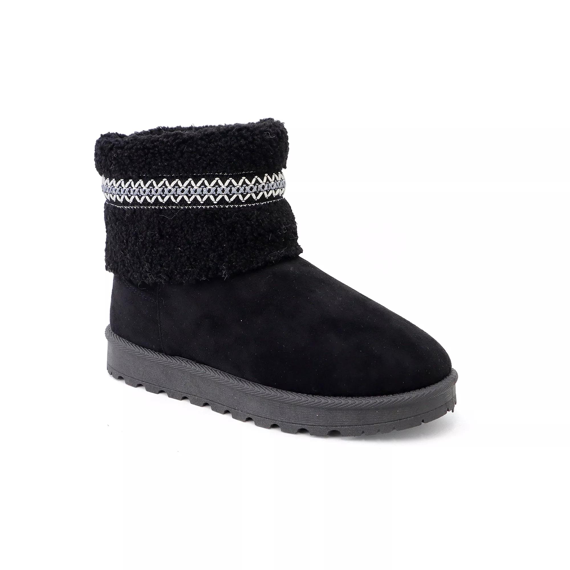 Yoki Carly Women's Faux Fur Short Booties, Size: 9, Black Product Image