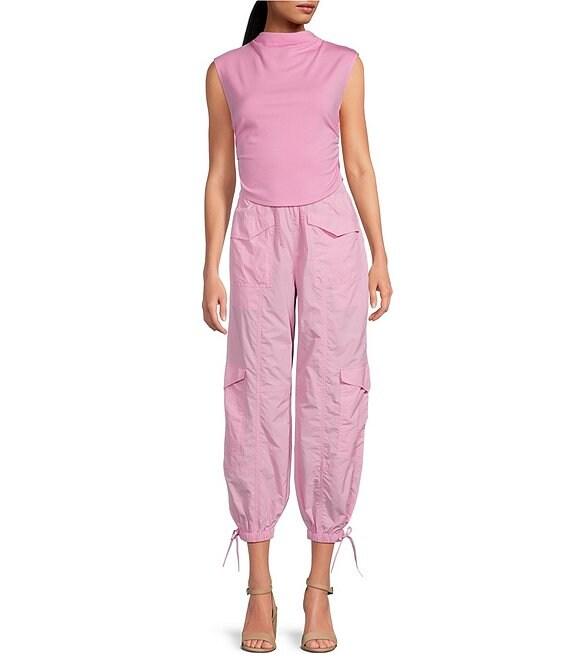 Gianni Bini Knit Mock Neck Cap Sleeve Crop Top Product Image